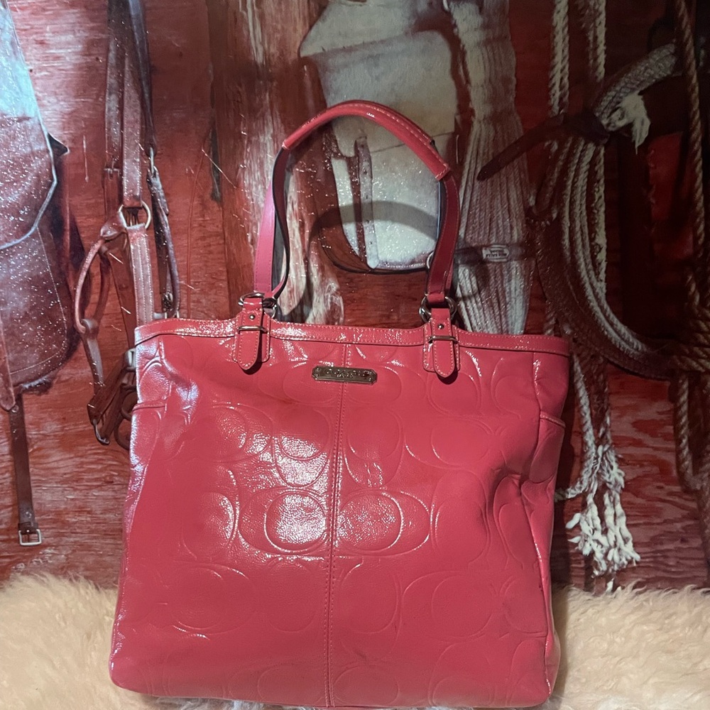 Coach pink leather bag